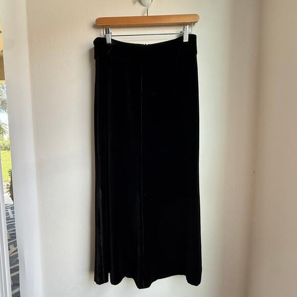 Barry Bricken Black Velvet Maxi Skirt Size 6 – Viscose Silk Blend - Picture 2 of 7